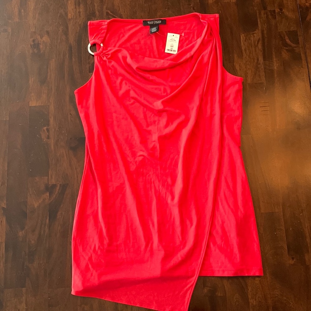 NWT White House Black Market red orange sleeveless top, XS, new with tags